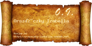 Orszáczky Izabella névjegykártya